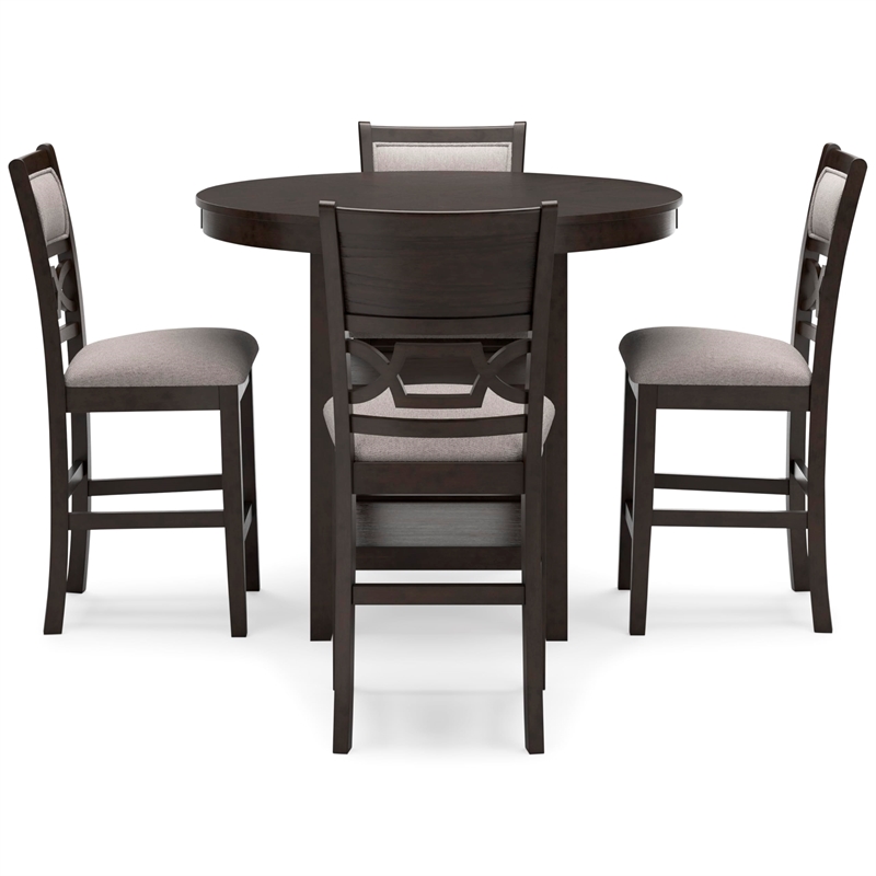 Bowery Hill Brown Counter Height Dining Table Set - Set of 5