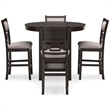 Bowery Hill Brown Counter Height Dining Table Set - Set of 5