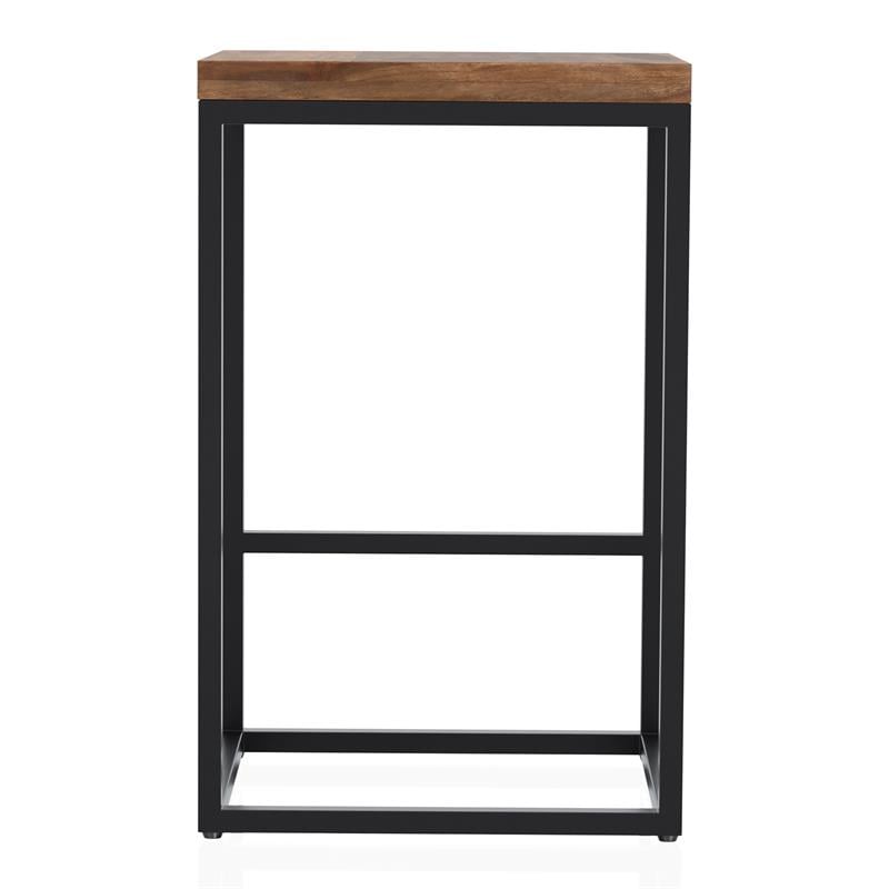 Bowery Hill Metal Square Barstool in Golden Brown (Set of 2)