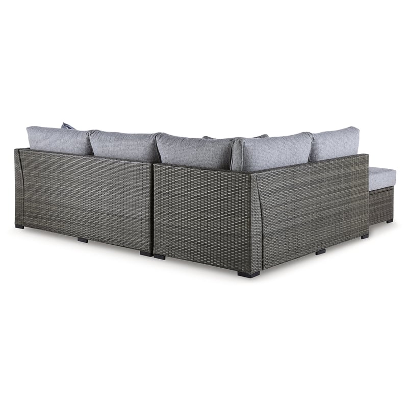 Bowery Hill Gray Outdoor Sectional/Ottoman/Table Set - Set of 4
