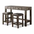 Bowery Hill 3-Piece Light Walnut Wood Counter Height Dining Set
