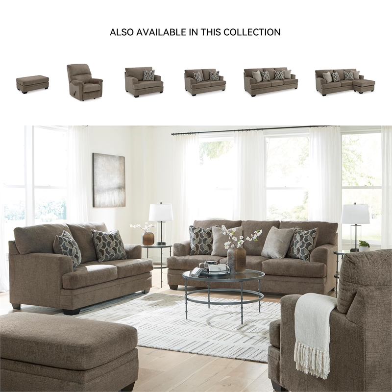 Bowery Hill Contemporary Corner-blocked Frame Polyester Nutmeg Oversized Chair