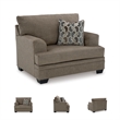 Bowery Hill Contemporary Corner-blocked Frame Polyester Nutmeg Oversized Chair