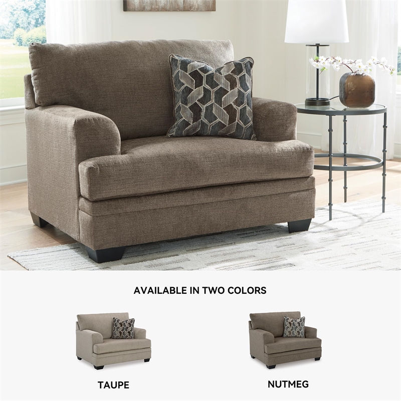 Bowery Hill Contemporary Corner-blocked Frame Polyester Nutmeg Oversized Chair