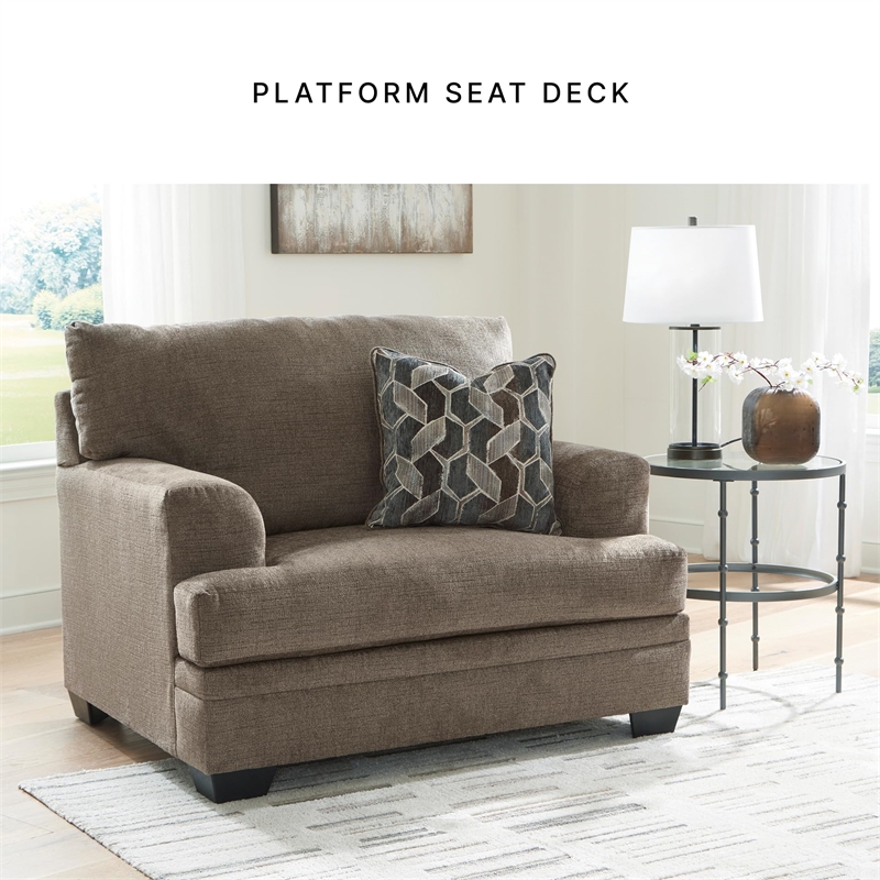 Bowery Hill Contemporary Corner-blocked Frame Polyester Nutmeg Oversized Chair