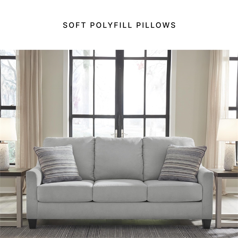 Bowery Hill Contemporary Corner-blocked Frame Polyester Gray Queen Sofa Sleeper