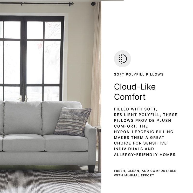 Bowery Hill Contemporary Corner-blocked Frame Polyester Gray Queen Sofa Sleeper