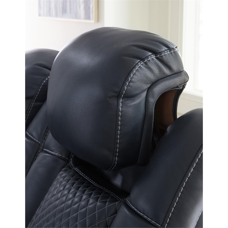 Bowery Hill Contemporary Faux Leather Sapphire Power Recliner