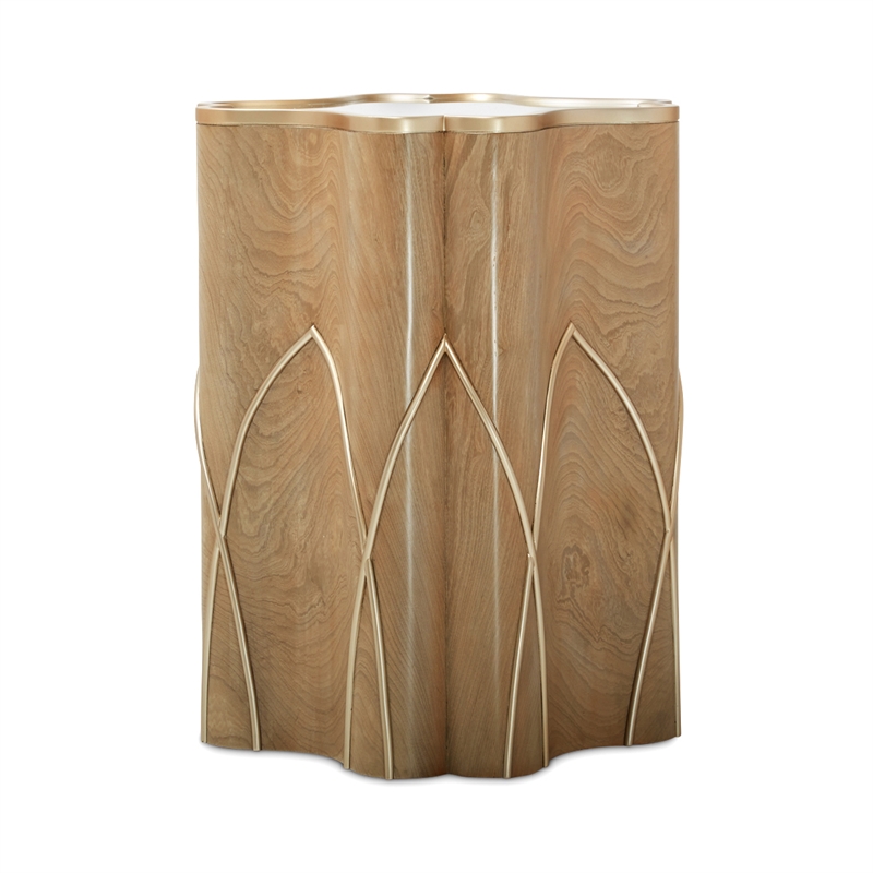Bowery Hill Modern / Contemporary Wood Chairside Table - Caramel