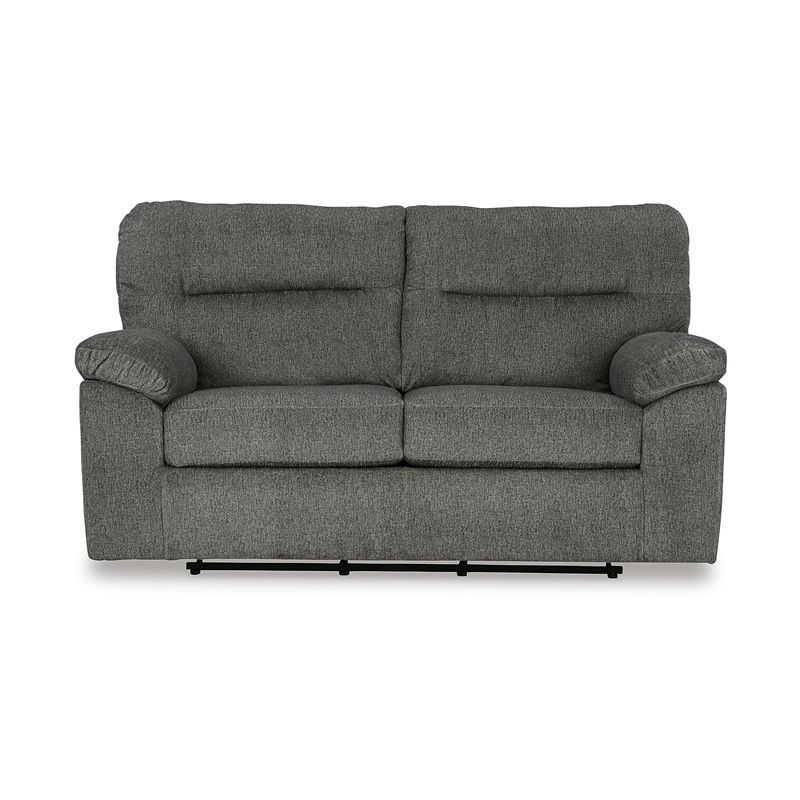 Bowery Hill Contemporary Polyester Dark Gray Glider Loveseat