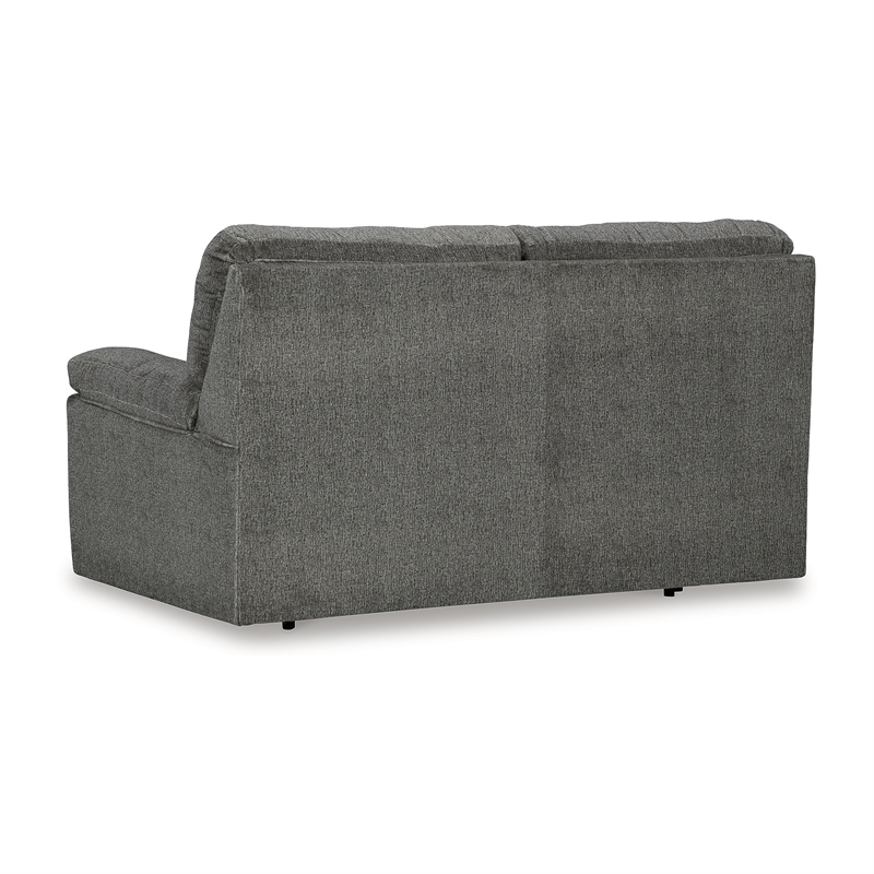 Bowery Hill Contemporary Polyester Dark Gray Glider Loveseat