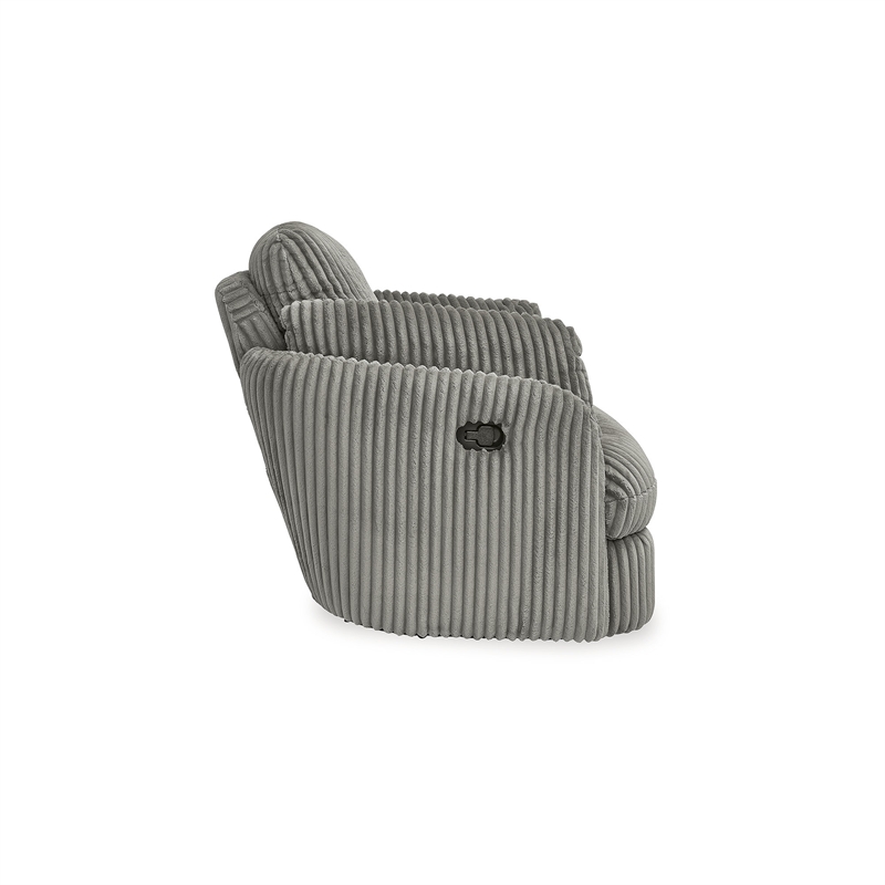 Bowery Hill Contemporary Polyester Fog Swivel Glider Recliner