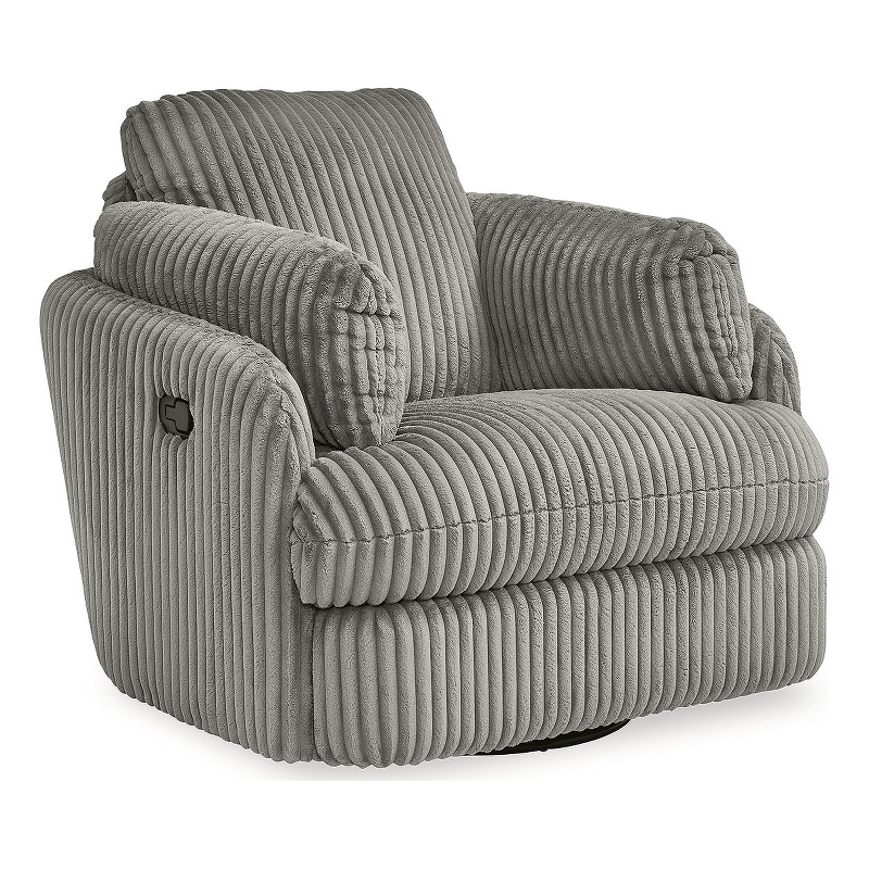 Bowery Hill Contemporary Polyester Fog Swivel Glider Recliner