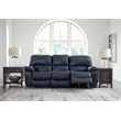 Bowery Hill Contemporary Faux Leather Ocean Power Reclining Sofa
