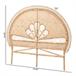 Bowery Hill Natural Brown Rattan Queen Size Standalone Headboard