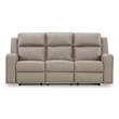 Bowery Hill Reclining Sofa with Drop Down Table in Pebble Finish