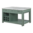 Bowery Hill Wood Extendable Counter Height Dining Table in Green