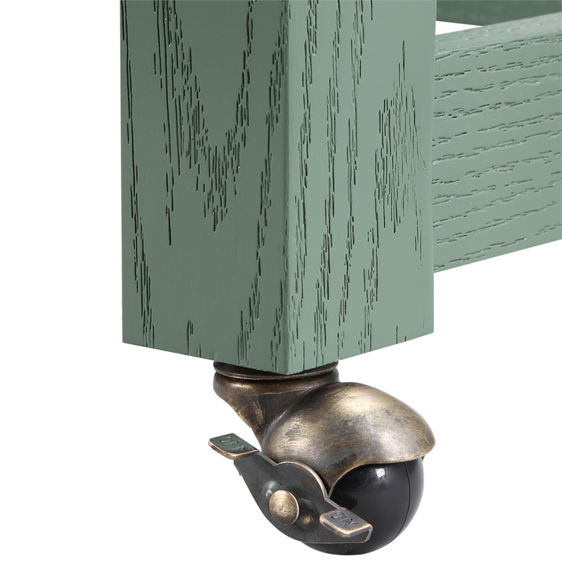 Bowery Hill Wood Extendable Counter Height Dining Table in Green