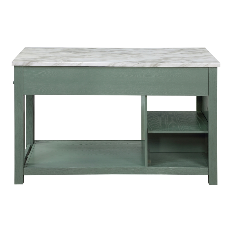 Bowery Hill Wood Extendable Counter Height Dining Table in Green