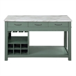 Bowery Hill Wood Extendable Counter Height Dining Table in Green