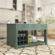 Bowery Hill Wood Extendable Counter Height Dining Table in Green