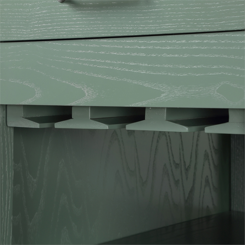 Bowery Hill Wood Extendable Counter Height Dining Table in Green
