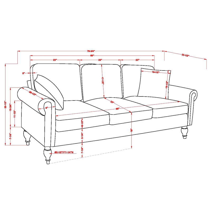 Bowery Hill Contemporary Chenille Upholstered Sofa in Light Brown