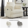Bowery Hill Contemporary Polyester Ivory Swivel Glider Recliner