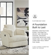 Bowery Hill Contemporary Polyester Ivory Swivel Glider Recliner