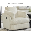 Bowery Hill Contemporary Polyester Ivory Swivel Glider Recliner