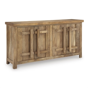 Bowery Hill Modern / Contemporary Wood Brown & Beige Accent Cabinet
