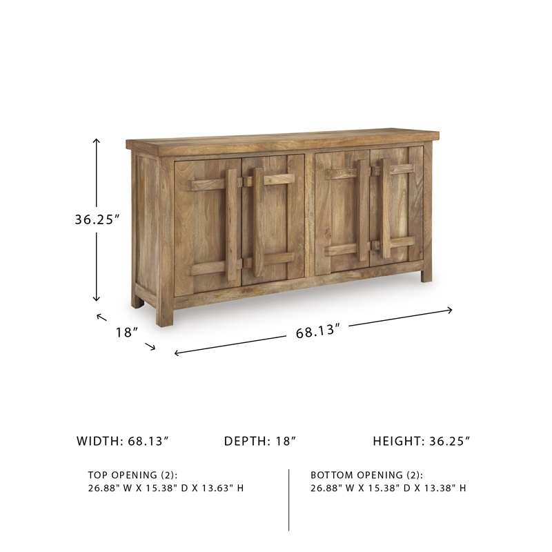 Bowery Hill Modern / Contemporary Wood Brown & Beige Accent Cabinet