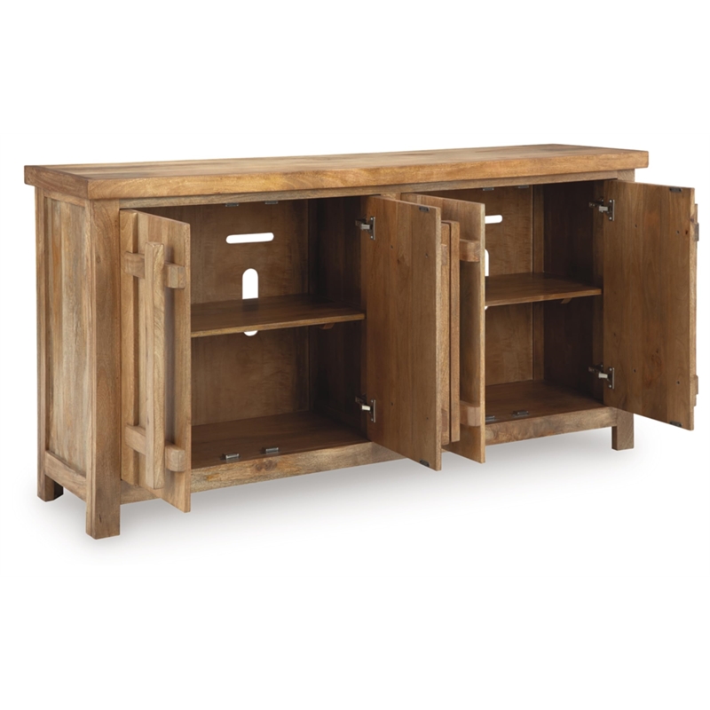Bowery Hill Modern / Contemporary Wood Brown & Beige Accent Cabinet