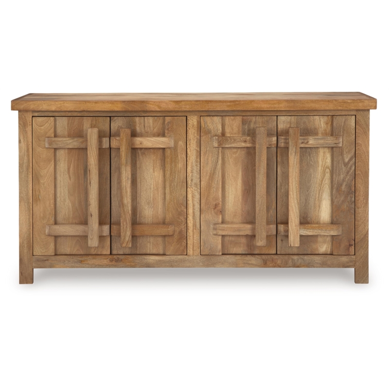 Bowery Hill Modern / Contemporary Wood Brown & Beige Accent Cabinet