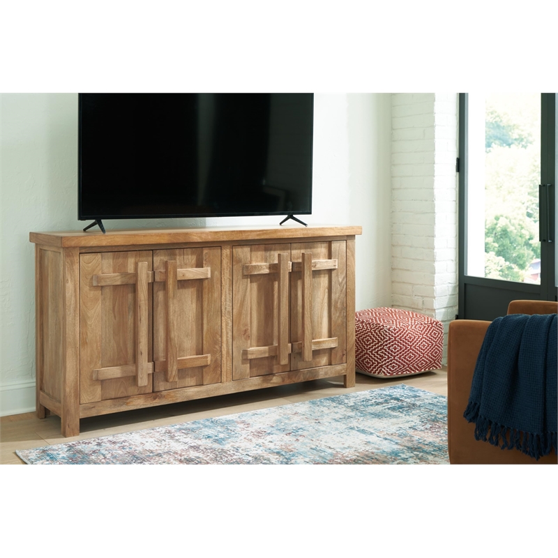 Bowery Hill Modern / Contemporary Wood Brown & Beige Accent Cabinet