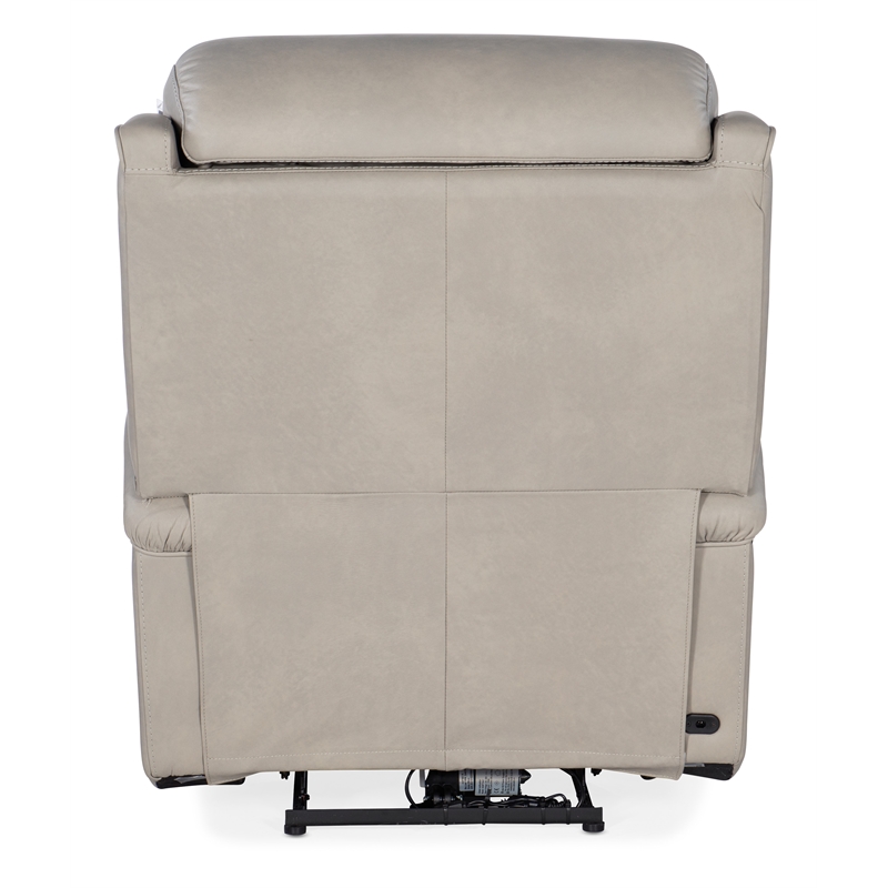 Bowery Hill Zero Gravity Power Recliner with Power Headrest in Gray Leather