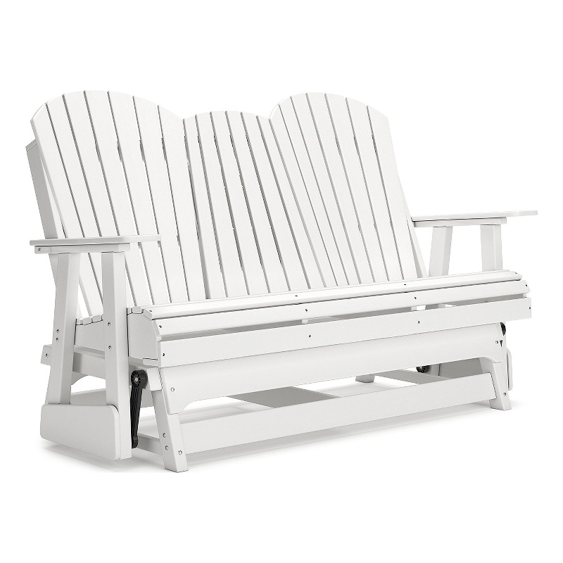 Bowery Hill Contemporary Plastic White Outdoor Glider Loveseat
