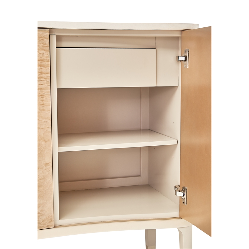 Bowery Hill Transitional Wood & Marble Sideboard in Blush Finish