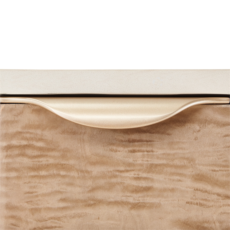 Bowery Hill Transitional Wood & Marble Sideboard in Blush Finish