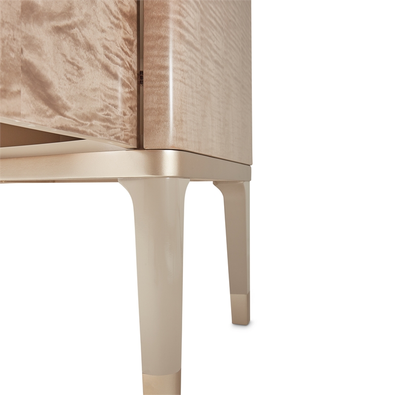 Bowery Hill Transitional Wood & Marble Sideboard in Blush Finish