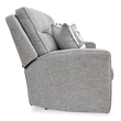Bowery Hill Contemporary Polyester Pewter Power Reclining Loveseat