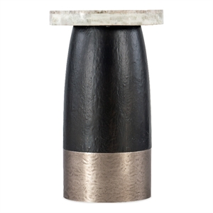 Bowery Hill Modern / Contemporary Metal and Veneer Table in Black Finish