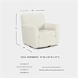 Bowery Hill Contemporary Polyester Ivory Swivel Glider Accent Chair