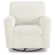 Bowery Hill Contemporary Polyester Ivory Swivel Glider Accent Chair