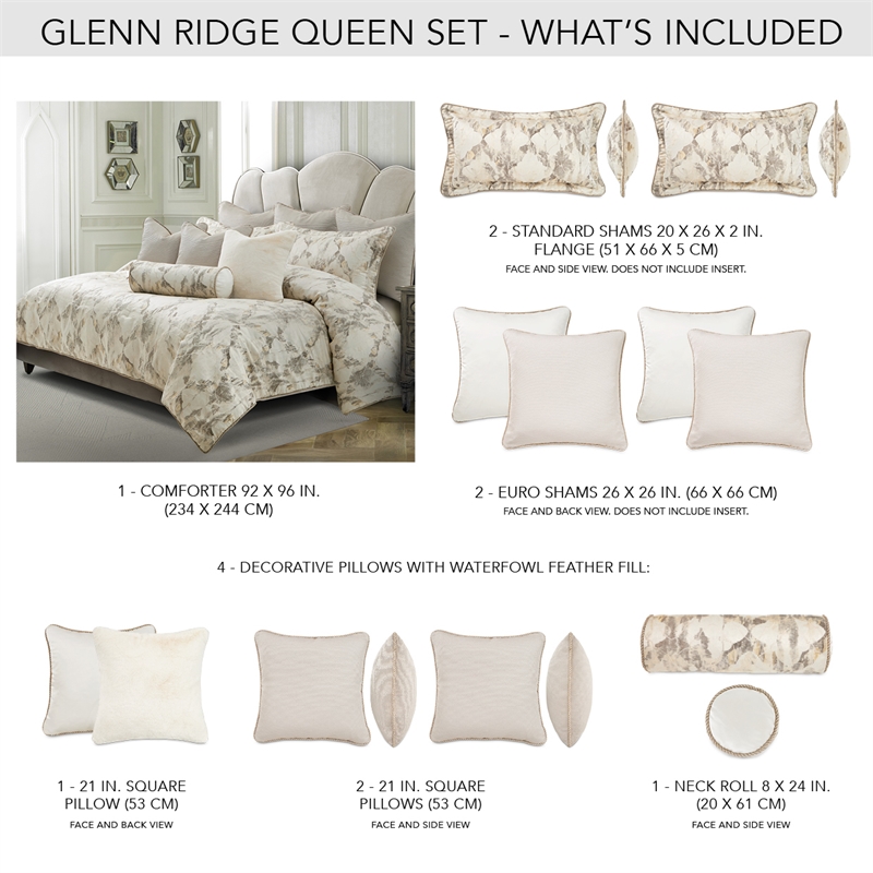 Bowery Hill Contemporary 9-Piece Queen Comforter Set - Frost