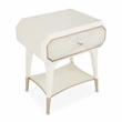 Bowery Hill Contemporary 1-Drawer Nightstand - Champagne Ivory