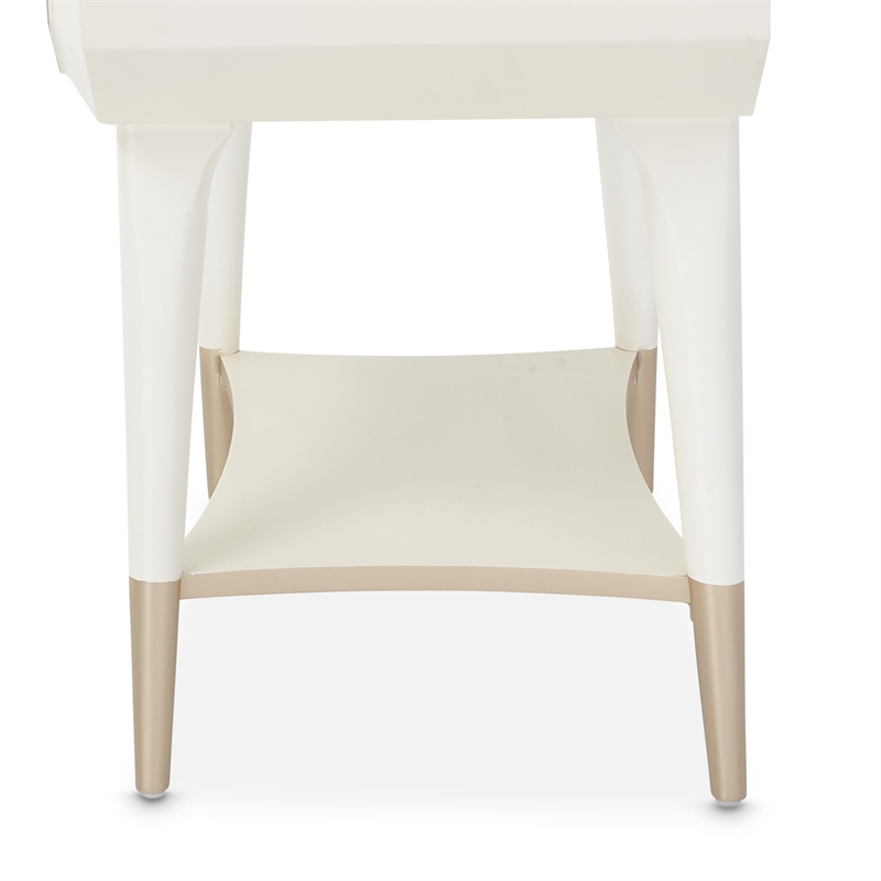 Bowery Hill Contemporary 1-Drawer Nightstand - Champagne Ivory