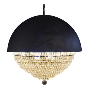Bowery Hill Modern Crystal Eclipse Modern LED Chandelier - Black