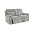 Bowery Hill Contemporary Ash Power Reclining Loveseat with Console