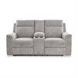 Bowery Hill Contemporary Ash Power Reclining Loveseat with Console